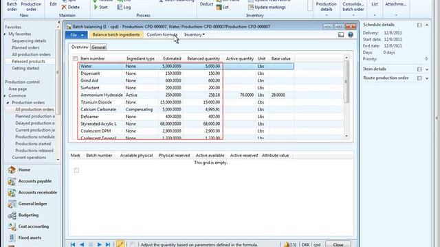 Dynamics AX for Chemical manufacturing