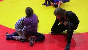 Вольная борьба. Приёмы в партере. Контр приём от переворота рычагом.