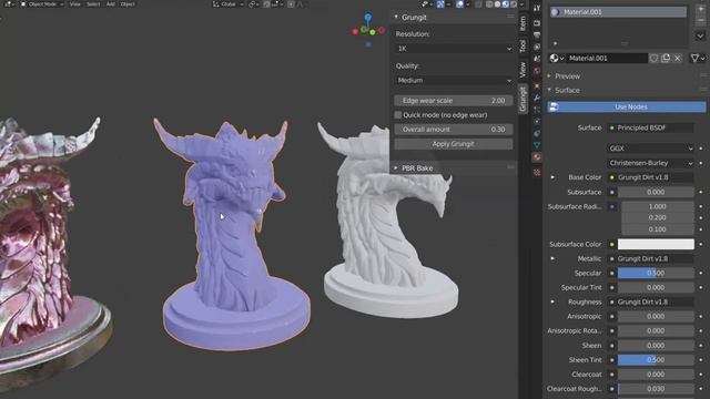 Grungit Addon Blender - One Click Wear And Tear