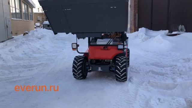 EVERUN ERT1500 телескопический мини-погрузчик. Уборка снега.