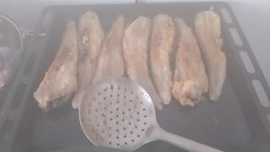 Жареный минтай.