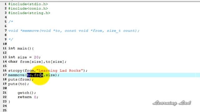 91- C Programming language video Tutorials for Beginner's- memmove() Function смотреть онлайн