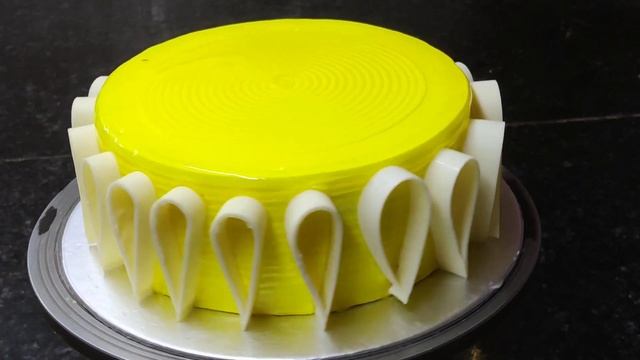 pineapple chocolate garnishing jelly cake || simple cake || white compound chocolate
