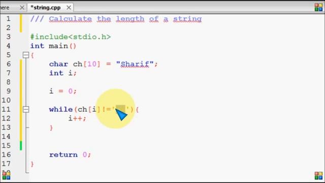 Bangla C programming tutorial 58 Calculate the length of a string   YouTube