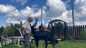 Испытание самодельной печки для палатки