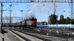 Тепловоз 2ТЭ10М-2320. Отправление на Бийск. Звук 10Д100.