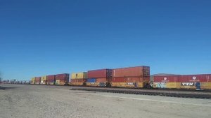 WB Monster BNSF Colorful Intermodal/Intermodal Train In Daggett Ca! #kingrailfannerlenwood