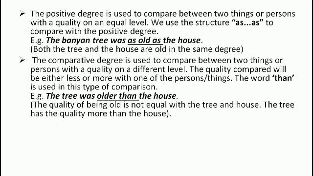 Degrees of Comparison/SSLC English/ Grammar Activity from Adventures in a Banyan Tree
