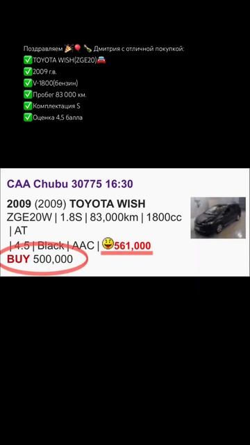 Toyota Wish из Японии под заказ. Договор, покупка, честный отчет о расходах смотри в описании