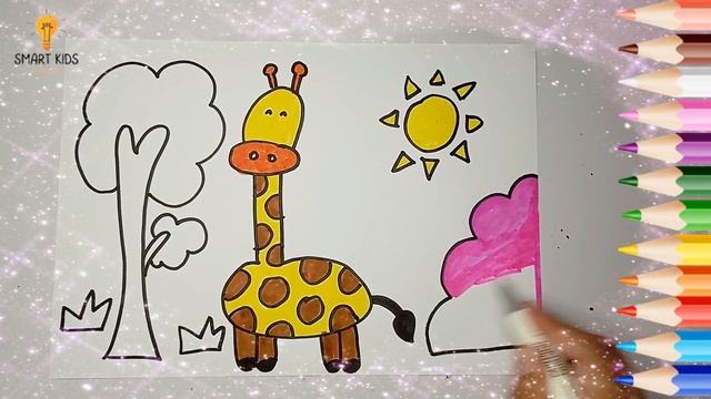 Cara Menggambar Jerapah Untuk Anak-anak / Belajar Menggambar dan Mewarnai Dengan Mudah