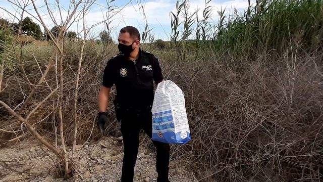 Policía local de Bigastro retira una enorme culebra bastarda de una vivienda