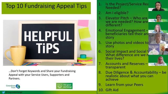 Greenham Trust and The Good Exchange Community Forum 23 Sept 20 - Match Funding and Fundraising