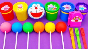 Интересное видео о том, как приготовить радужное мороженое с 6 леденцами Play Doh Lollipop Candy Cut