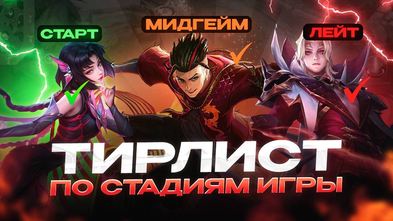 ТИРЛИСТ ГЕРОЕВ ПО СТАДИЯМ ИГРЫ в МОБАЙЛ ЛЕГЕНДС MOBILE LEGENDS