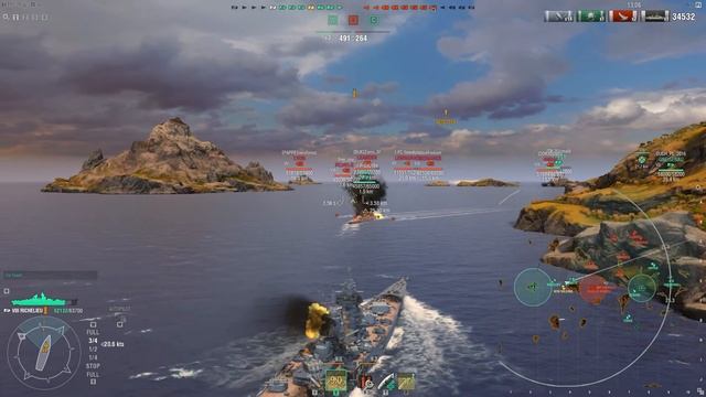 French Navy Richelieu T8 BB replay 7 KILLS смотреть онлайн
