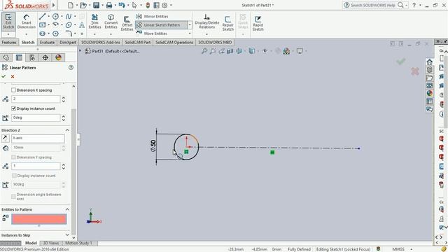 Patterns-SolidWorks 2016 basic tutorial for beginners