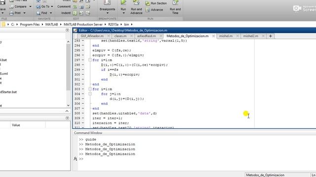 Cristopher Salinas EIE 313-1 Tabla Simplex Interfaz Gráfica de Matlab