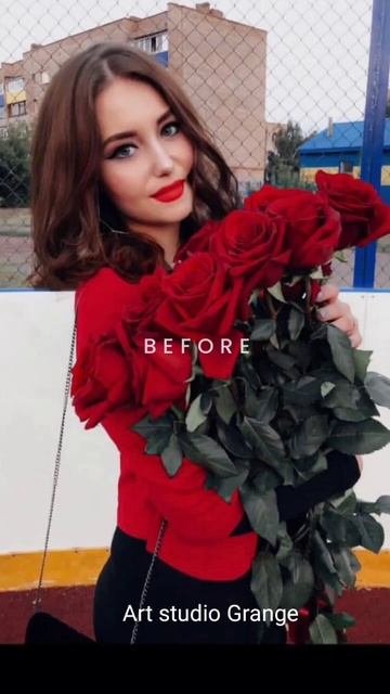 До и после, фото портрет на холсте... смотреть онлайн