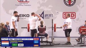 Ankie Timmers 3rd place IPF Worlds Powerlifting 2019  84kg class