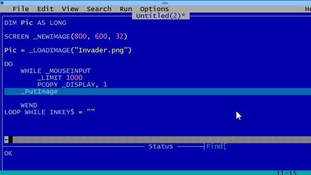 QBasic Tutorial 57 - Mouse Interface Part 3 - Picture Follows The Mouse QB64