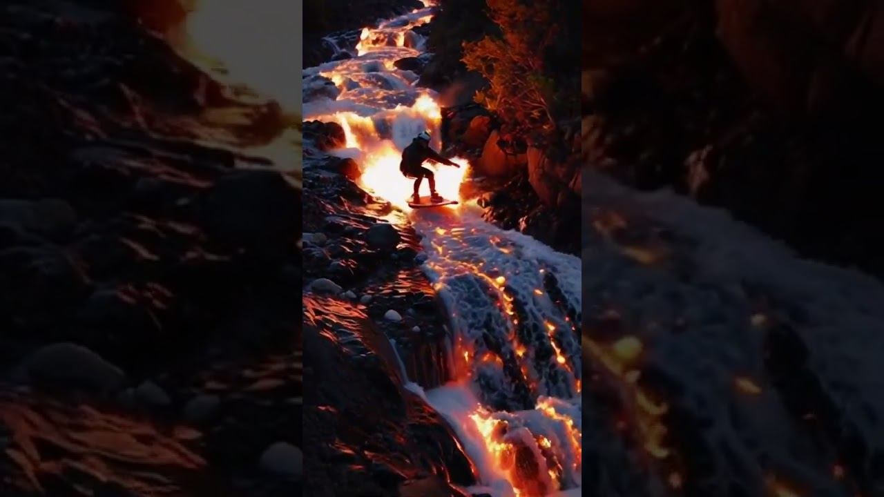 INSANE Night Surfing on Glowing Volcanic Waters! #music #kvantster #surfing