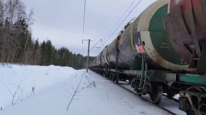 "С очень приветливым машинистом!" Тепловоз 2ТЭ116-898 "БалтТрансСервис" с наливным поездом