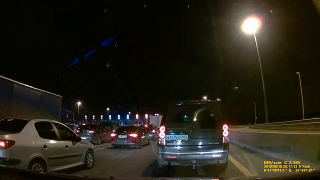 М4 Дон. Пробка перед пунктом оплаты в районе Ростова. смотреть онлайн