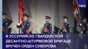 В Уссурийске отдельной гвардейской десантно-штурмовой бригаде вручен орден Суворова