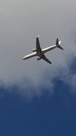 Самолет взлетает и улетает далеко в небо