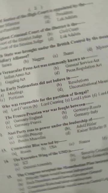Class-10 ICSE History-civics Preboard question paper
