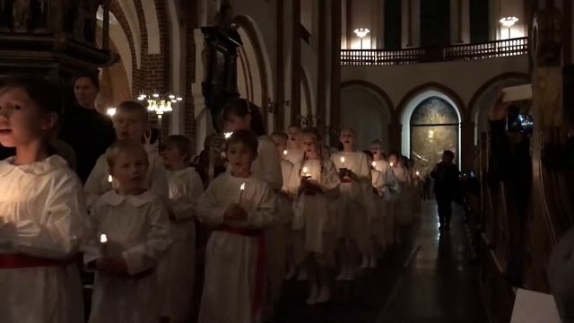Lucia i Roskilde Domkirke med børnekorene
