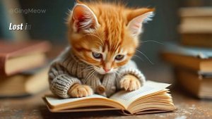 Tiny Cat's Cozy Night with Books & Candlelight! _ #cat #kitten #cute