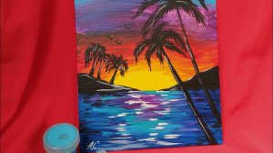 Рисуем закат на море