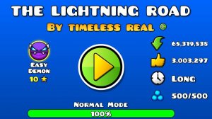 Прохождение уровня The Lightning Road(easy demon 10 звезд)в Geometry Dash