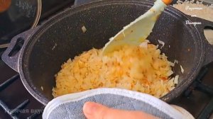 Тушёная капуста с рисом простой и вкусный рецепт.