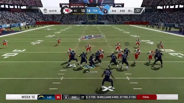 Tennessee Titans (6-3) Wk10 Vs Chiefs  (7-2) Madden 20 Rebuild Yr 1