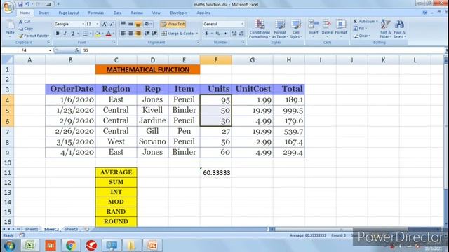 How to use Average, Sum, Rand, Int excel function | tamil excel mathematical function