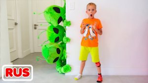 Влад и Ники и История про пришельцев! Видео для детей.