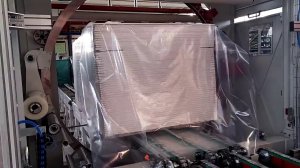 Упаковка панелей  в стретч на машине AREA RING 210