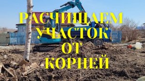 Расчищаем участок. Застряла машина. Спасибо милой доброй бабушке.