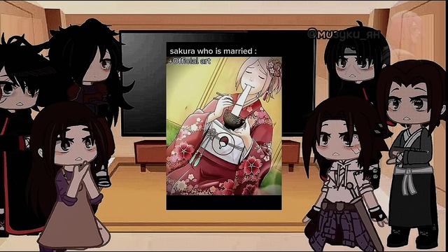 Uchiha reaction to Sakura Haruno  реакция учих на сакуру харуно 