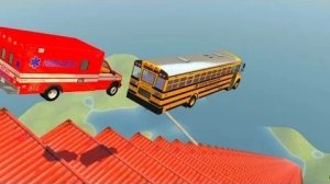 Реалистичные падения автомобиля с обрыва  - Крушения BeamNG Drive#