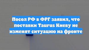 Посол РФ в ФРГ заявил, что поставки Taurus Киеву не изменят ситуацию на фронте