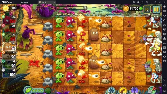 Растение против Зомби 2/PvZ2 Adventure Jurassic Marsh Day 27/Юрское Болото День 27 смотреть онлайн