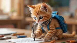 Bestiary Bytes_ Tiny Cat’s First Day at School! _ #cat #kitten #cute