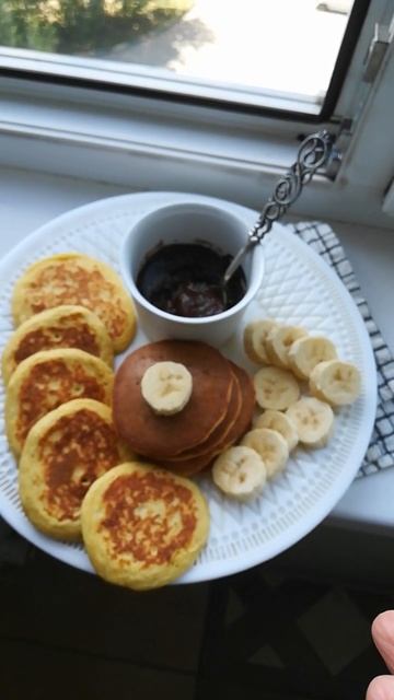 Мой завтрак Банановые панкейки с шоколадным кремом Минус 20кг! #пп #ппзавтрак