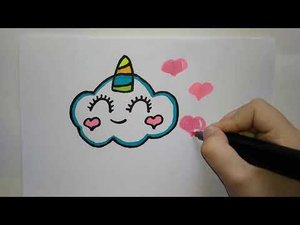 КАК НАРИСОВАТЬ ТУЧКУ ЕДИНОРОЖКУ. ПРОСТЫЕ РИСУНКИ ДЛЯ НАЧИНАЮЩИХ.