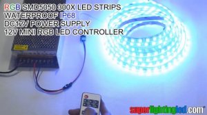 RGB Waterproof IP68 Outdoor use LED Strips lighting with MINI RGB Controller