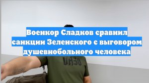 Военкор Сладков сравнил санкции Зеленского с выговором душевнобольного человека