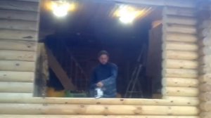 Рубка сруба. Окосячивание проема
